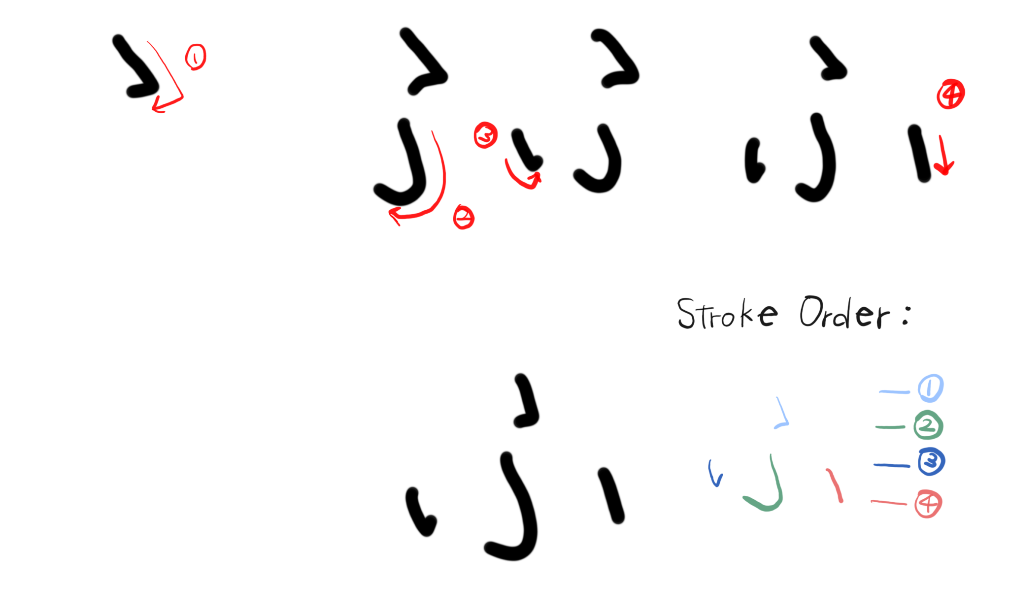 Hiragana Stroke Order with Pictures 2. ta chi tsu te to